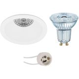 Voordeelset: LED Spot Set - LEDVANCE Parathom PAR16 930 36D - Pragmi Pollon Pro - GU10 Fitting - Dimbaar - Inbouw Rond - Mat Wit - 3.4W - Warm Wit 3000K - Verdiept - Ø82mm