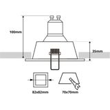 Pragmi Pollon Pro - GU10 Inbouwspot - Vierkant - Goud - Aluminium - 10 Pack