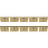Pragmi Pollon Pro - GU10 Inbouwspot - Vierkant - Goud - Aluminium - 10 Pack
