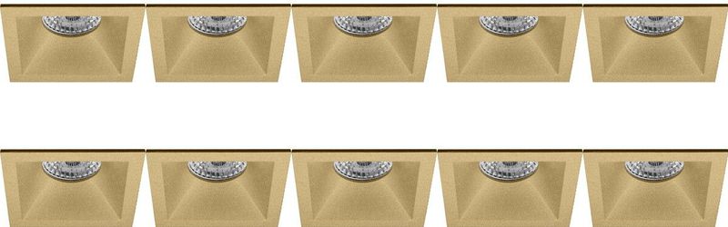 Pragmi Pollon Pro - GU10 Inbouwspot - Vierkant - Goud - Aluminium - 10 Pack