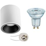 Voordeelset: Opbouwspot Set - LEDVANCE Parathom PAR16 940 36D - Pragmi Cliron Pro - GU10 Fitting - Dimbaar - Opbouw Rond - Mat Wit/Zwart - 4.5W - Natuurlijk Wit 4000K - Verdiept - Ø90mm