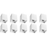 Opbouwspot 10 Pack - Pragmi Luxina Pro - GU10 Fitting - Opbouw Vierkant - Mat Wit - Aluminium - Verdiept - Kantelbaar - 90mm