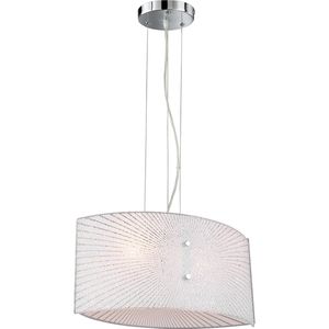 Trion Elize - LED Hanglamp - Ovaal - Mat Chroom - E27 Fitting - 2-lichts - Aluminium