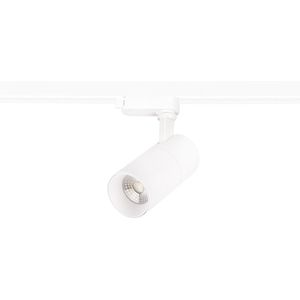 LED Railverlichting - Track Spot - Prixa Pina - 1 Fase - 20W - Warm Wit 3000K - Mat Wit - Rond - Aluminium