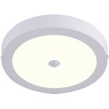 LED Downlight - Facto Dury - PIR Bewegingssensor 360° + Dag en Nacht Sensor - 18W - Natuurlijk Wit 4000K - Opbouw - Rond - Mat Wit - OSRAM LEDs