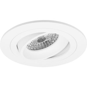 Spot Armatuur GU10 - Inbouwspot - Pragmi Alpin Pro - Rond - Wit - Aluminium - Kantelbaar - Ø92mm