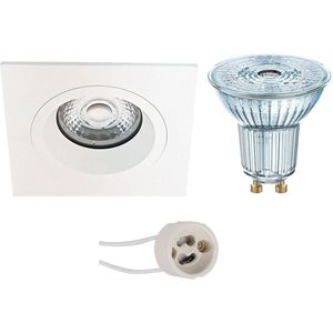 Voordeelset: LED Spot Set - LEDVANCE Parathom PAR16 940 36D - Pragmi Rodos Pro - GU10 Fitting - Dimbaar - Inbouw Vierkant - Mat Wit - 3.7W - Natuurlijk Wit 4000K - 93mm