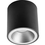 Pragmi - Cliron Pro - Opbouwspot - Mat Zwart/Zilver - Aluminium - Ø90mm