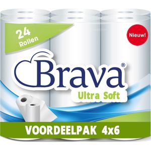 Voordeelverpakking: 24 Rollen - Brava - Super Keukenpapier - Ultra Absorberend Keukenpapier - Ultra Clean Keukenrol - Voordeelverpakking