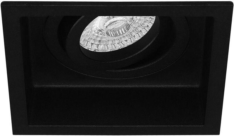 Spot Armatuur GU10 - Inbouwspot - Pragmi Domy Pro - Vierkant - Zwart - Aluminium - Verdiept - Kantelbaar - 105mm