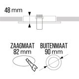 LED Spot Set - Pragmi Minko Pro - Dimbaar - Inbouw Rond - Mat Zwart - GU10 Fitting - 6W - Helder/Koud Wit 6400K - Verdiept - Ø90mm