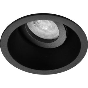 Spot Armatuur GU10 - Inbouwspot - Pragmi Zano Pro - Rond - Zwart - Aluminium - Kantelbaar - Ø93mm