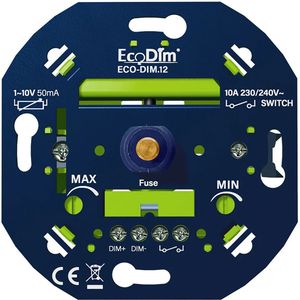 EcoDim - LED Dimmer - ECO-DIM.12 - Inbouw - Enkel Knop - 1-10V (50mA)