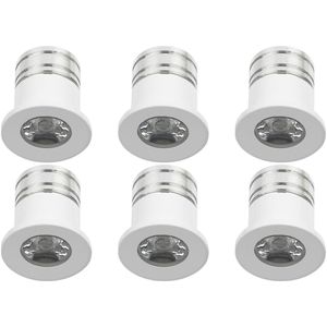 LED Veranda Spot Verlichting 6 Pack - Velvalux - 3W - Natuurlijk Wit 4000K - Inbouw - Rond - Mat Wit - Aluminium - Ø31mm