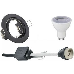 Voordeelset LED Spot Set - Trion - GU10 Fitting - Dimbaar - Inbouw Rond - Mat Zwart - 6W - Natuurlijk Wit 4200K - Kantelbaar Ø83mm