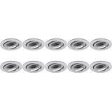 Spot Armatuur - Pragmi Aerony Pro - GU10 Inbouwspot - Rond - Zilver - Aluminium - Kantelbaar - Ø82mm