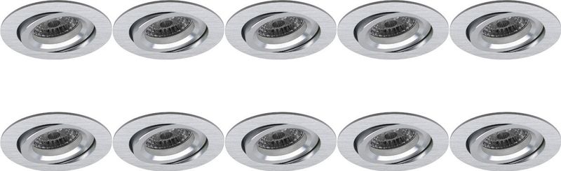 Spot Armatuur - Pragmi Aerony Pro - GU10 Inbouwspot - Rond - Zilver - Aluminium - Kantelbaar - Ø82mm