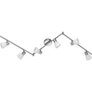 LED Plafondspot - Trion Caru - 18W - G9 Fitting - Warm Wit 3000K - 6-lichts - Dimbaar - Rechthoek - Mat Nikkel - Aluminium