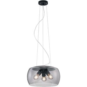 LED Hanglamp - Trion Valenti - E27 Fitting - Rond - Mat Antraciet - Aluminium