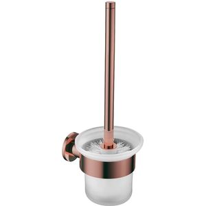 WC Borstel met Houder - Toiletborstelhouder - Leoni Rimbo - Rond - PVD - Geborsteld Koper