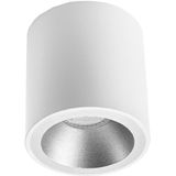 Opbouwspot GU10 - Pragmi Cliron Pro - Opbouw Rond - Mat Wit/Zilver - Aluminium - Verdiept - Ø90mm