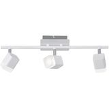 LED Plafondspot - Trion Ribon - 12W - Warm Wit 3000K - 3-lichts - Rechthoek - Mat Wit - Aluminium