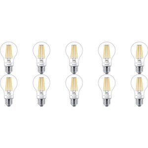 Voordeelpak PHILIPS - LED Lamp 10 Pack - SceneSwitch Filament 827 A60 - E27 Fitting - Dimbaar - 1.6W-7.5W - Warm Wit 2200K-2700K | Vervangt 16W-60W