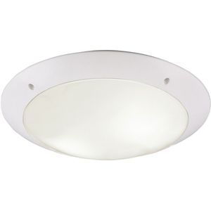 LED Plafondlamp - Badkamerlamp - Trion Camiro - Opbouw Rond - Waterdicht IP54 - E27 Fitting - 2-lichts - Mat Wit - Kunststof