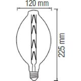 Elma - Design LED Lamp - Titanium - 8W - Warm Wit Licht - E27 Fitting