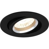 Voordeelset LED Spot Set - Pragmi Aerony Pro - GU10 Fitting - Dimbaar - Inbouw Rond - Mat Zwart - 6W - Warm Wit 3000K - Kantelbaar - Ø82mm