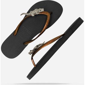 Uzurii Silver Crocodile Switch Slippers Dames