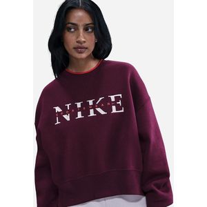 NIKE - w nsw phnx flc crew gls - Trui - Rood