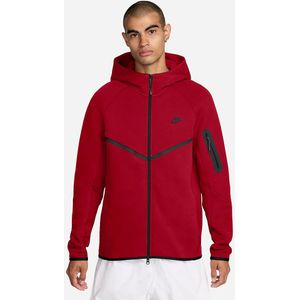 Nike tech fleece full-zip hoodie in de kleur rood