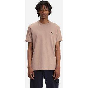 Fred Perry Ringer T-shirt Polo's T-shirts Heren - Polo shirt - Lichtroze