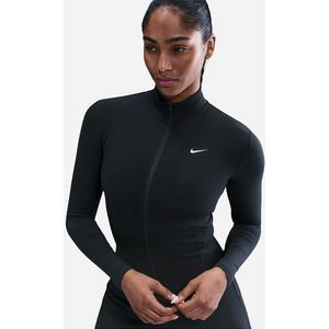 Nike One Fitted Dri-FIT jack met rits over de hele lengte voor dames - Zwart