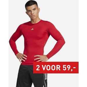 adidas - Techfit - Longsleeve - Rood - Polyester