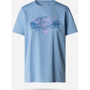 The North Face Foundation Traces Gra Staal Blauw T-shirt