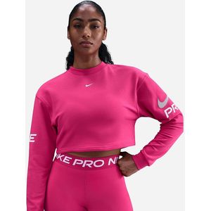 Nike Pro ruimvallend Dri-FIT sweatshirt met ronde hals van sweatstof - Roze