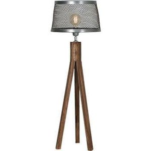 Vloerlamp 3-poot hout 145 cm