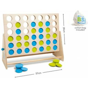 BS Toys Vier op een rij XL - Groot gezelschapsspel voor kinderen vanaf 4 jaar - Inclusief katoenen tas