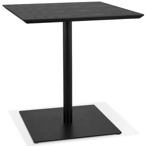 Vierkante design tafel 'SUMO' in zwart hout en metaal - 70x70 cm