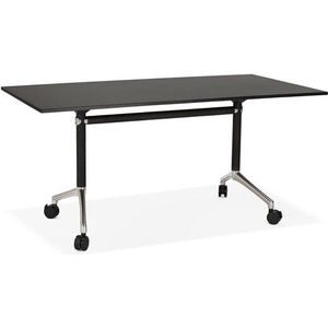 Zwart opklapbaar bureau 'FLEXO' op wieltjes - 160x80 cm