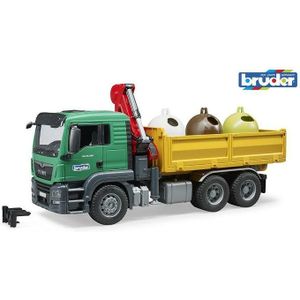 Bruder - MAN TGS Truck with 3 glass recycling containers and bottles (BR3753)