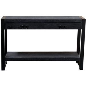 Sidetable - Mangohout - Zwart - 120 x 35 x 76 cm - Industrieel