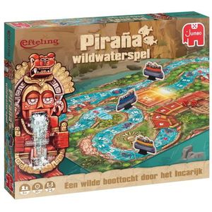 Jumbo Efteling Ganzenbord Piraña Wildwaterspel - Spannend race bordspel voor 2-6 spelers, leeftijd 12+, speelduur 60 minuten