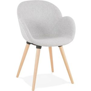 Scandinavische designstoel 'TAPIOCA' in lichtgrijze stof