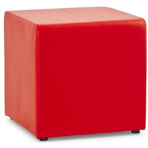 Poef 'CUBE' in rood kunstleer