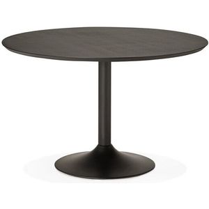 Ronde eettafel/bureautafel 'CHEF' met zwarte essenhouten afwerking - Ã˜ 120 cm