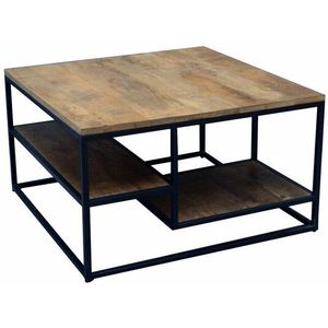 Koffietafel Vierkant Hout en IJzer 70cm