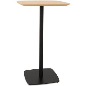 Hoge tafel 'PATATI' in hout met natuurlijke afwerking en zwart metaal - 60X60 CM